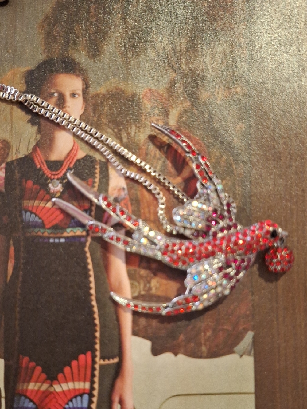 Red Crystal Swallow Pendant Necklace - Women Jewelry